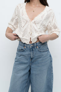 Vintage x Cream Cotton Raised Knit Cardigan (S-L)