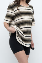 Load image into Gallery viewer, Vintage x Striped Knit Short Sleeve Sweater (XS-L)