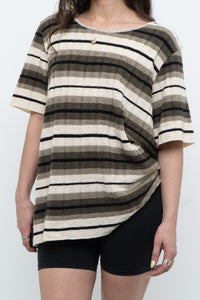 Vintage x Striped Knit Short Sleeve Sweater (XS-L)