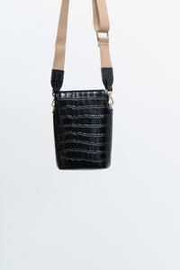 FINN ESKER x Black Leather Croc Crossbody