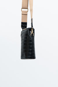 FINN ESKER x Black Leather Croc Crossbody