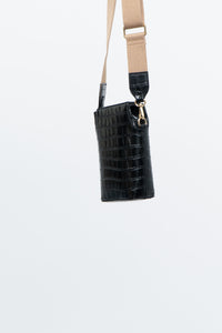 FINN ESKER x Black Leather Croc Crossbody
