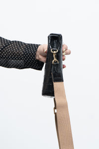 FINN ESKER x Black Leather Croc Crossbody