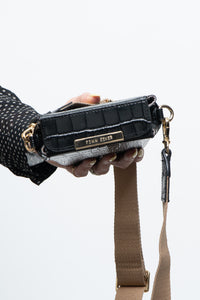 FINN ESKER x Black Leather Croc Crossbody