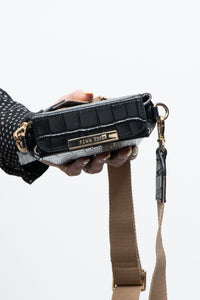 FINN ESKER x Black Leather Croc Crossbody