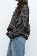 Load image into Gallery viewer, Vintage x Made in Hong Kong x Black Checkered Japanese Fabric Knit Sweater (S-L)