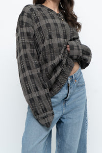 Vintage x Made in Hong Kong x Black Checkered Japanese Fabric Knit Sweater (S-L)