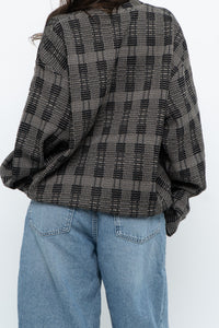 Vintage x Made in Hong Kong x Black Checkered Japanese Fabric Knit Sweater (S-L)
