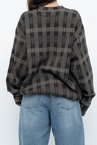 Vintage x Made in Hong Kong x Black Checkered Japanese Fabric Knit Sweater (S-L)