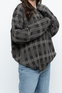 Vintage x Made in Hong Kong x Black Checkered Japanese Fabric Knit Sweater (S-L)
