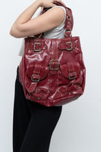 Load image into Gallery viewer, Vintage x LE CHATEAU Faux Red Leather Oversized Purse