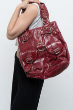Load image into Gallery viewer, Vintage x LE CHATEAU Faux Red Leather Oversized Purse