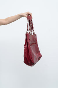 Vintage x LE CHATEAU Faux Red Leather Oversized Purse