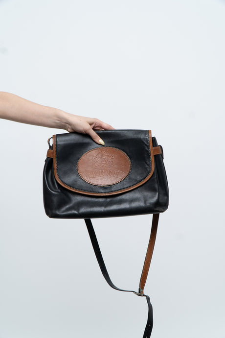 Vintage x FERRE GLANFRANCO Brown, Black Leather Purse