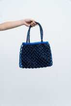 Load image into Gallery viewer, Vintage x Black, Blue Beaded Purse