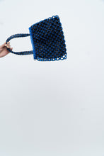 Load image into Gallery viewer, Vintage x Black, Blue Beaded Purse