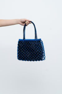 Vintage x Black, Blue Beaded Purse