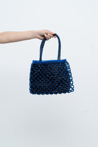 Vintage x Black, Blue Beaded Purse