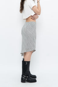 Vintage x Asymetric Black, White Dotted Midi Skirt (XS, S)