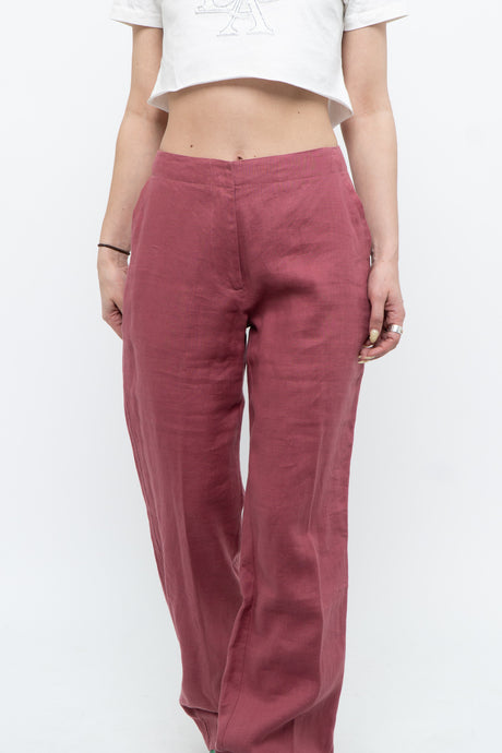 Vintage x Pink Linen Pant (M, L)