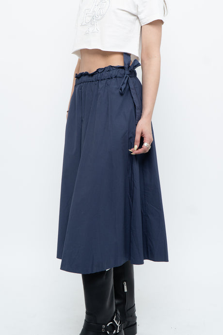 WILFRED x Blue Pleated Side-tie Midi Skirt (XS)