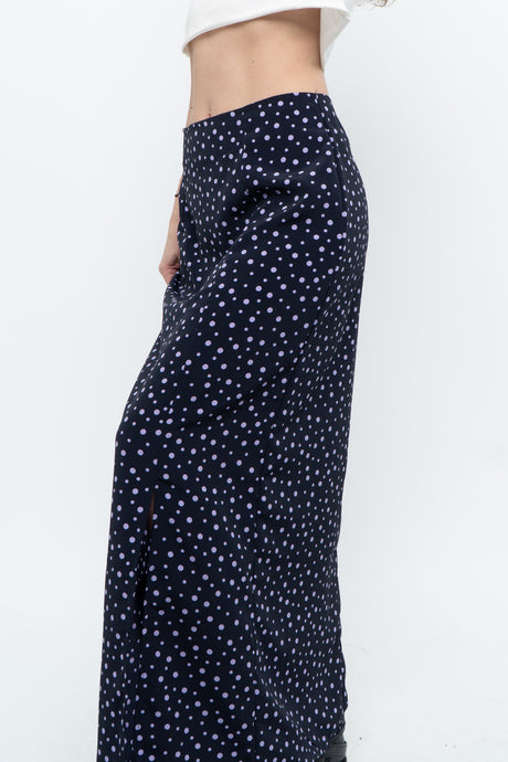 Vintage x Purple Polka Dot Maxi Skirt (S, M)