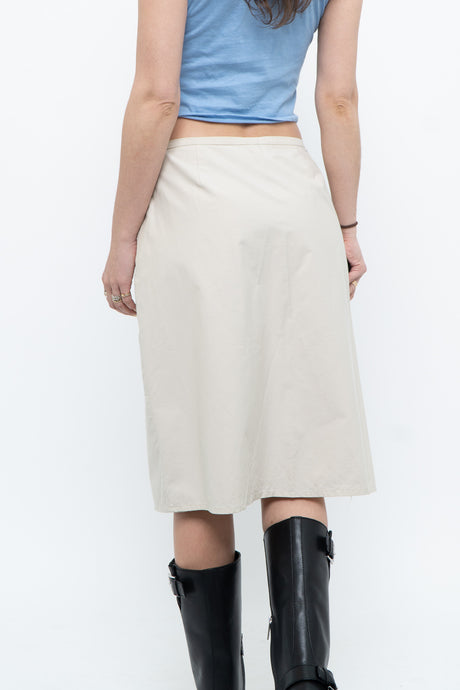 Vintage x GAP Beige Cotton-blend Midi Skirt (M)