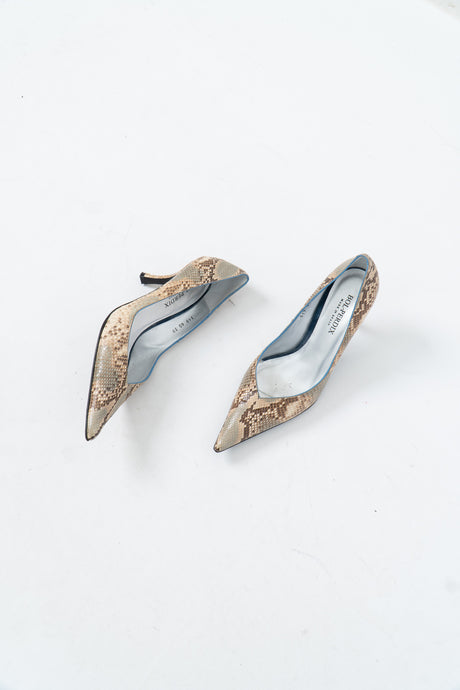 Vintage x Made in Spain x Genuine Snakeskin Leather Stilettos (8.5, 9)