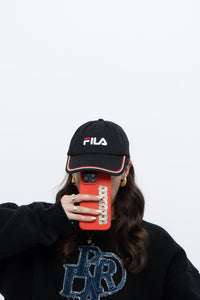Vintage x FILA Embroidered Black Strap-back Hat
