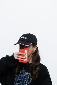 Vintage x FILA Embroidered Black Strap-back Hat