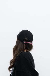 Vintage x FILA Embroidered Black Strap-back Hat