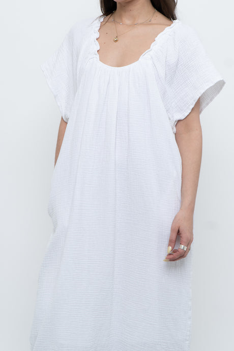 Vintage x ISLE OF MINE Textured White Maxi Dress (S-L)
