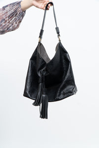 ALBERTA DI CANIO x Made in Italy x Black Pebble Leather Slouch Purse