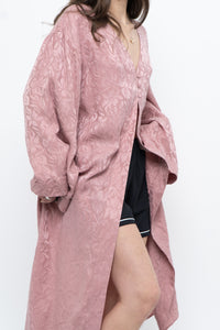 SMASH & TESS x Deadstock Blush Pink Floral Satin Flowy Top (S-XL)
