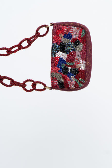 Modern x Red Beaded Purse