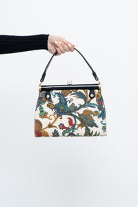 Vintage x Made in Canada x Paisley Canvas Structured Purse