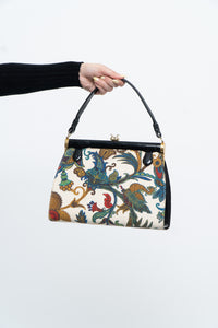 Vintage x Made in Canada x Paisley Canvas Structured Purse