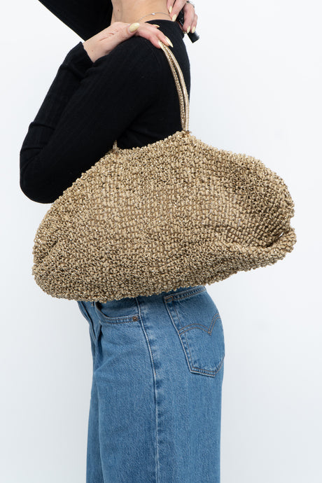 ANTIPRIMA x Beige, Gold Crochet Purse
