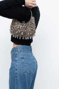 Vintage x Grey Beaded Clutch