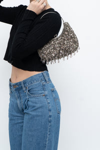 Vintage x Grey Beaded Clutch