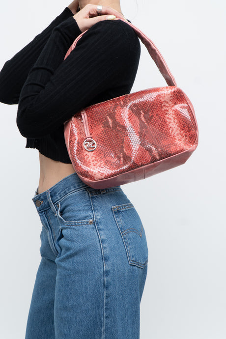 Vintage x VAPORETTO Pink Snakeskin Leather Purse