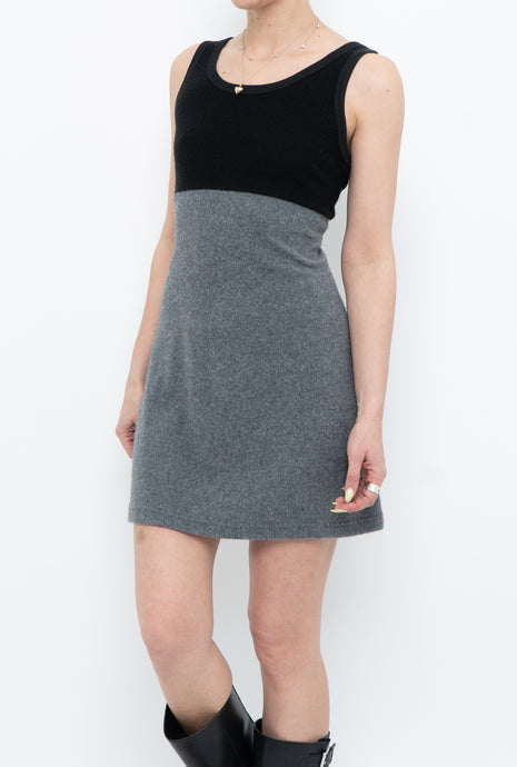 Vintage x Soft Black, Grey Mini Dress (XS, S)