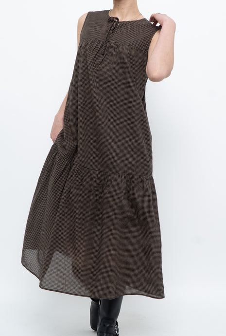 UNIQLO x Brown Checkered Maxi Dress (XS-M)