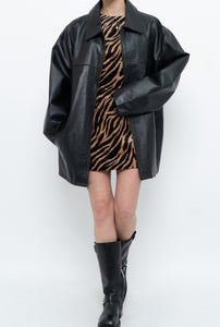 Vintage x SUMAC Black Leather Oversized Jacket (M-XXL)