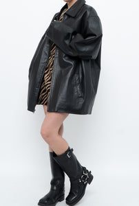 Vintage x SUMAC Black Leather Oversized Jacket (M-XXL)