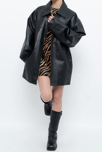 Vintage x SUMAC Black Leather Oversized Jacket (M-XXL)
