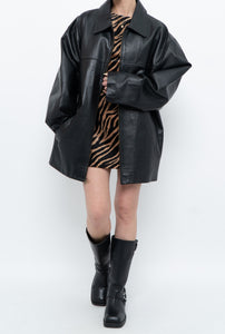 Vintage x SUMAC Black Leather Oversized Jacket (M-XXL)