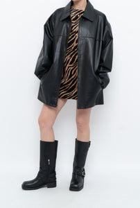 Vintage x SUMAC Black Leather Oversized Jacket (M-XXL)