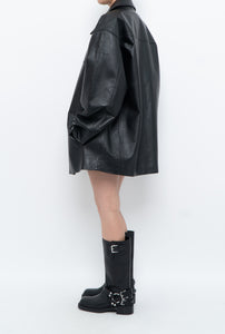 Vintage x SUMAC Black Leather Oversized Jacket (M-XXL)