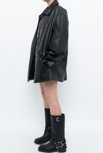 Vintage x SUMAC Black Leather Oversized Jacket (M-XXL)